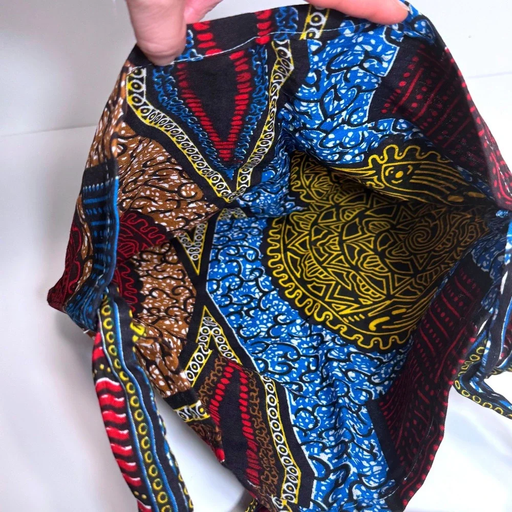 African Market Cotton Art‎ Wax Print Tote Shoulder Bag Ethnic Boho Global Tribal